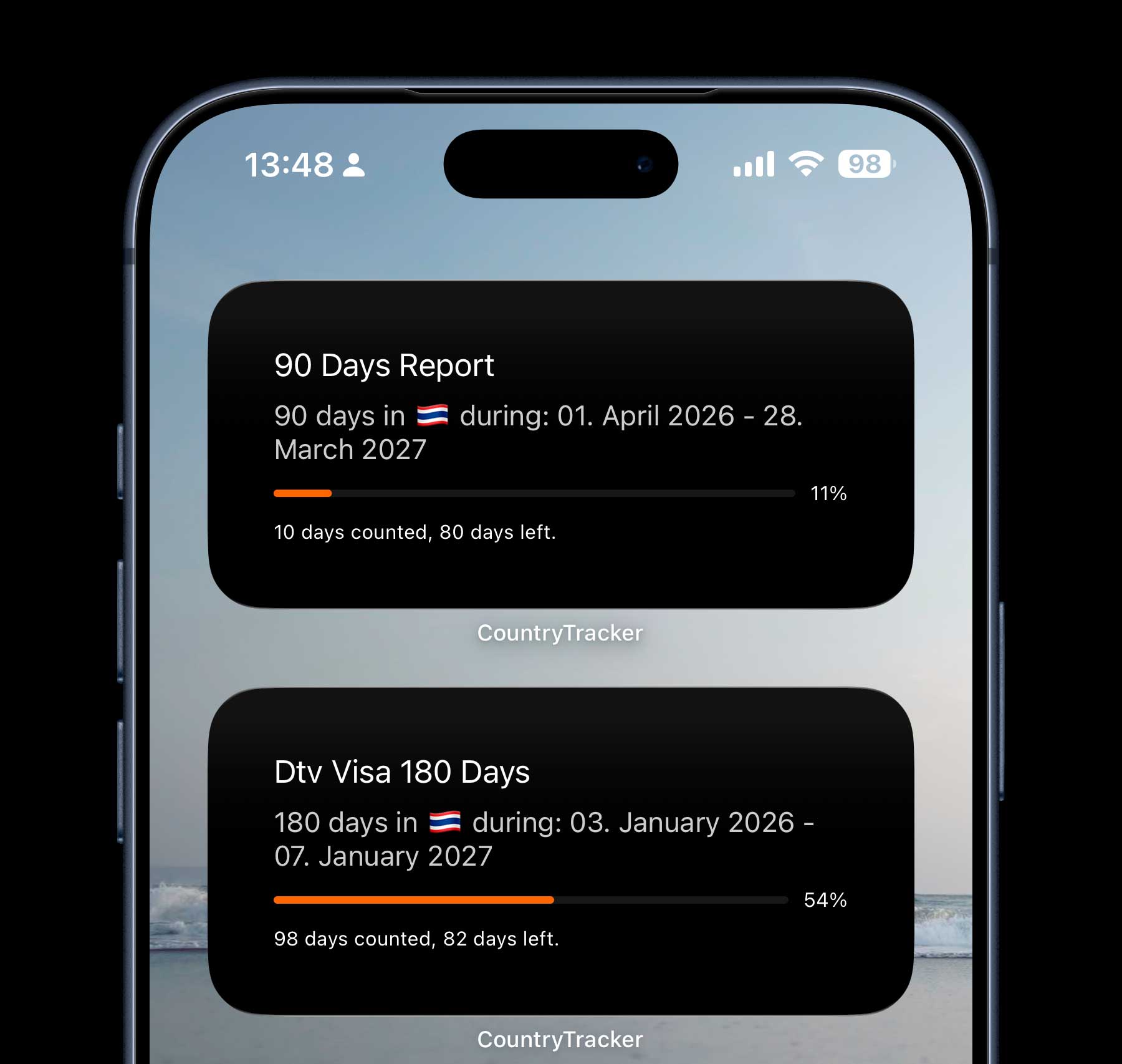 Country Days Tracker — iOS App